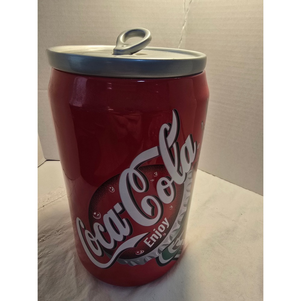 Large Gibson Coca-Cola Ceramic Cookie Jar Classic Soda Can Design Red White